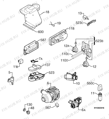 Взрыв-схема посудомоечной машины Privileg 257805_10989 - Схема узла Electrical equipment 268